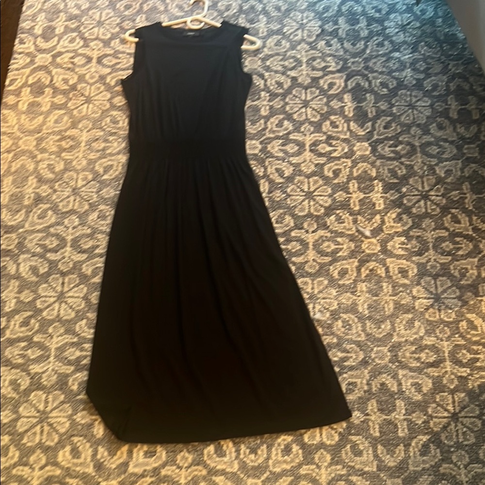 Theory Black Sleeveless Sheath Maxi Dress